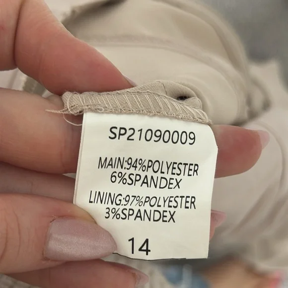 Showpo Georgianna Flare Contrast Stitch Detail Jumpsuit in Beige - Size 8 - Picture 8 of 8